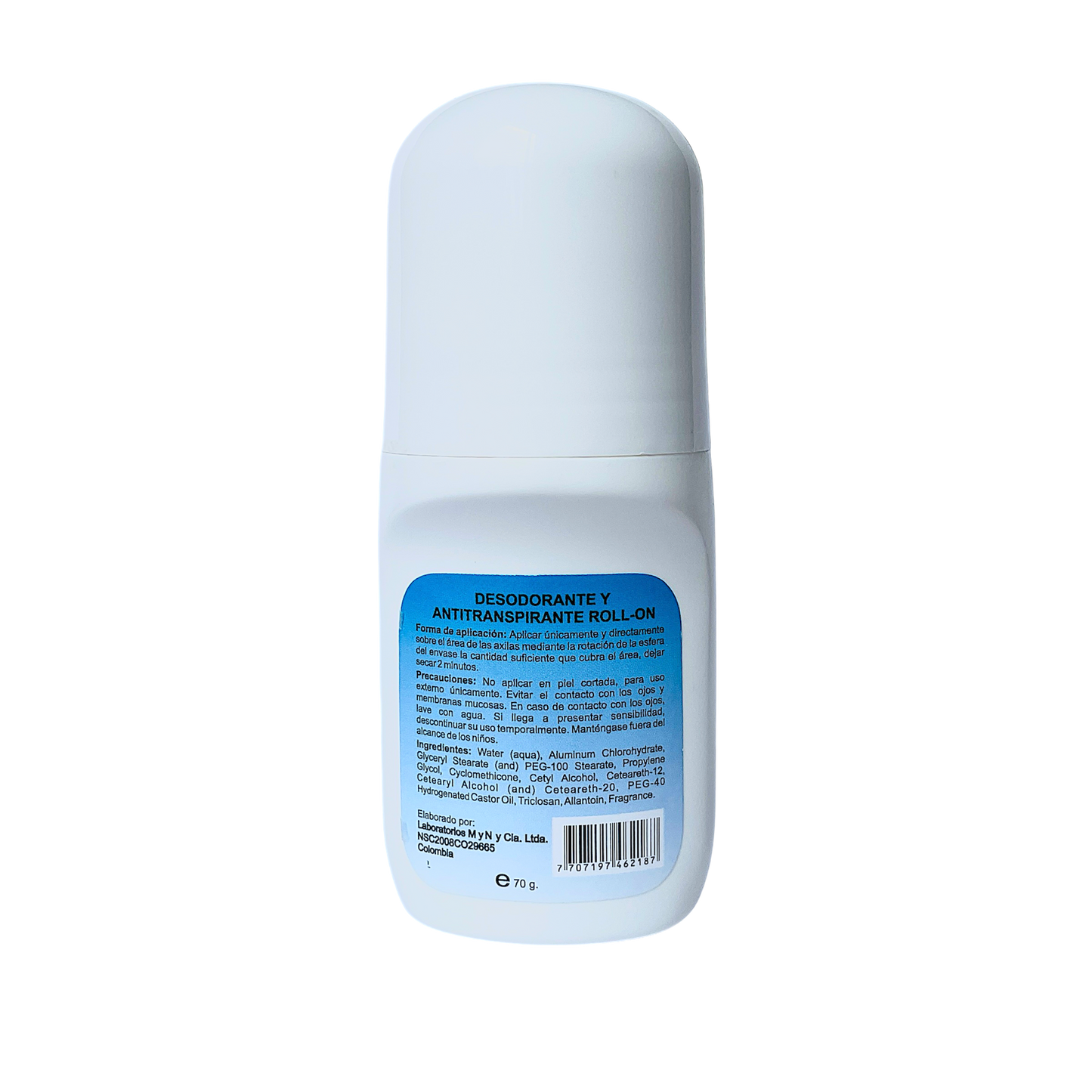 Desodorante y antotranspirante roll-on que controla la sudoración y los malos olores