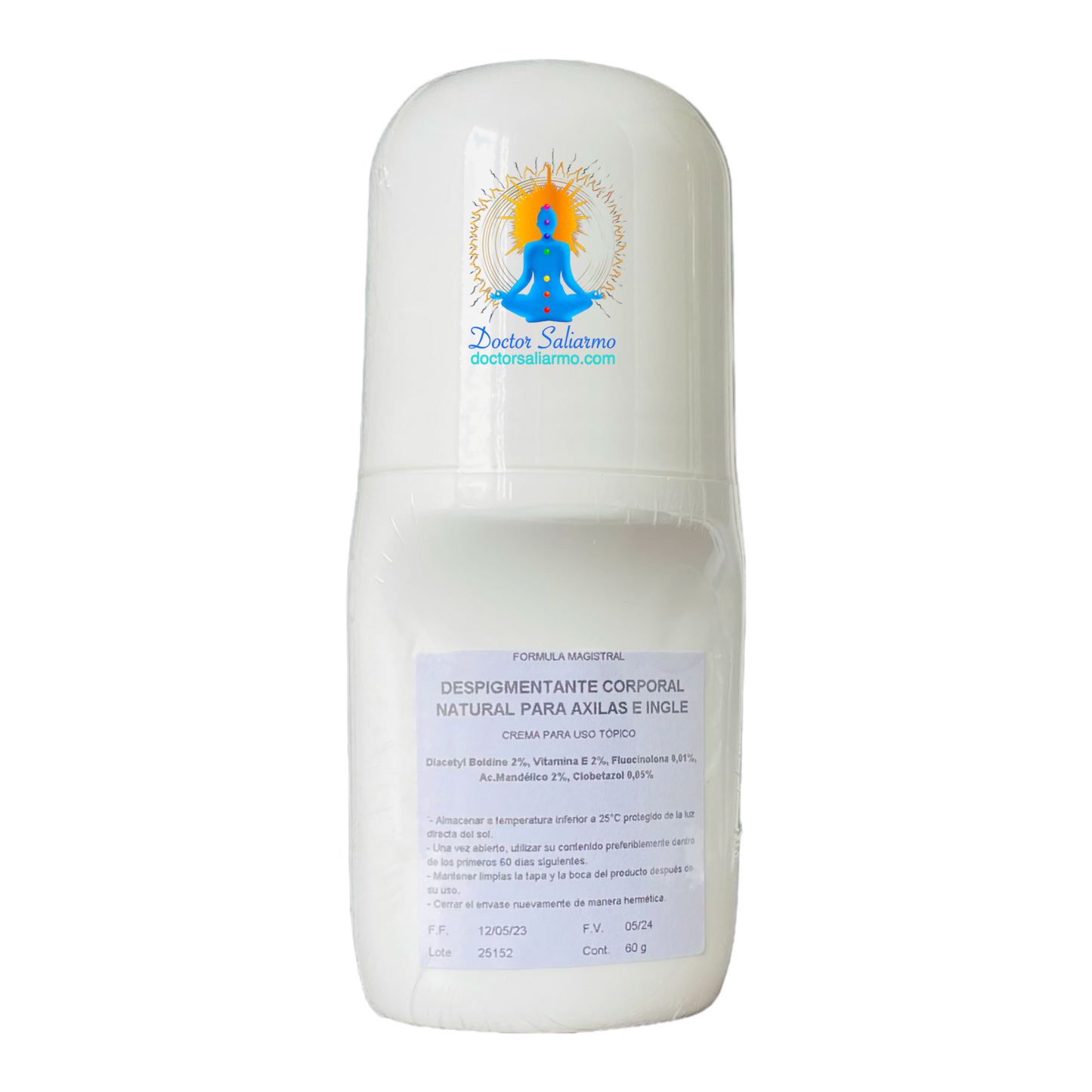 Despigmentante corporal natural para axilas e ingle en ROLL-ON para despigmentación de zonas nigris de axila e ingles.