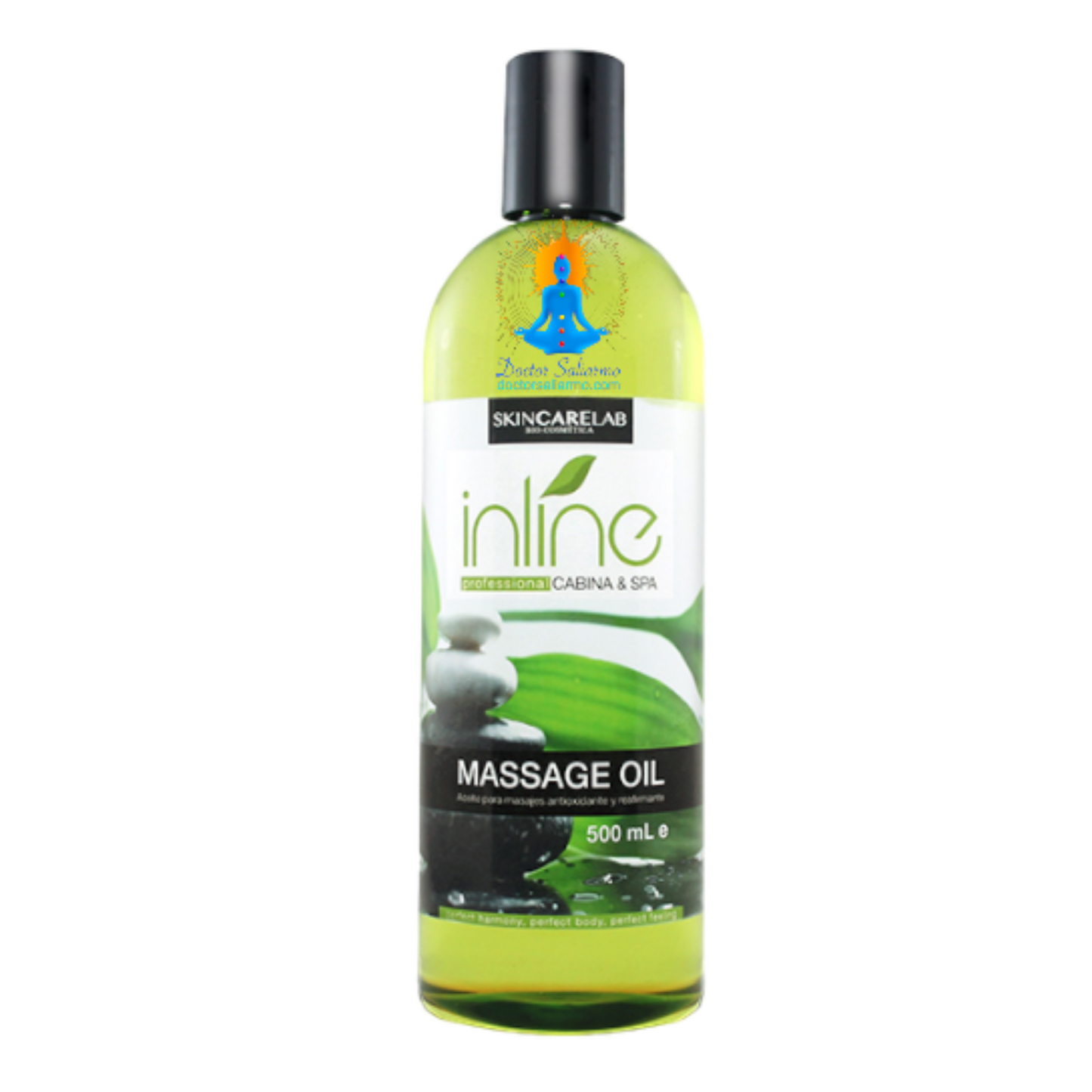 Aceite para masajes Inline una solución oleosa con activos naturales, efecto antioxidante, nutritivo, hidratante y relajante.