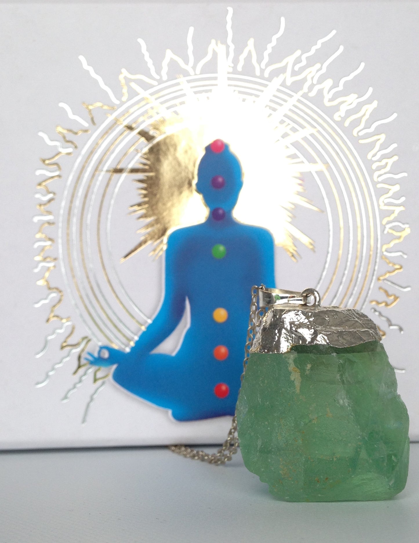 TRANSPARENT GREEN QUARTZ PENDANT: Helps to cleanse the heart, to be strong and transparent