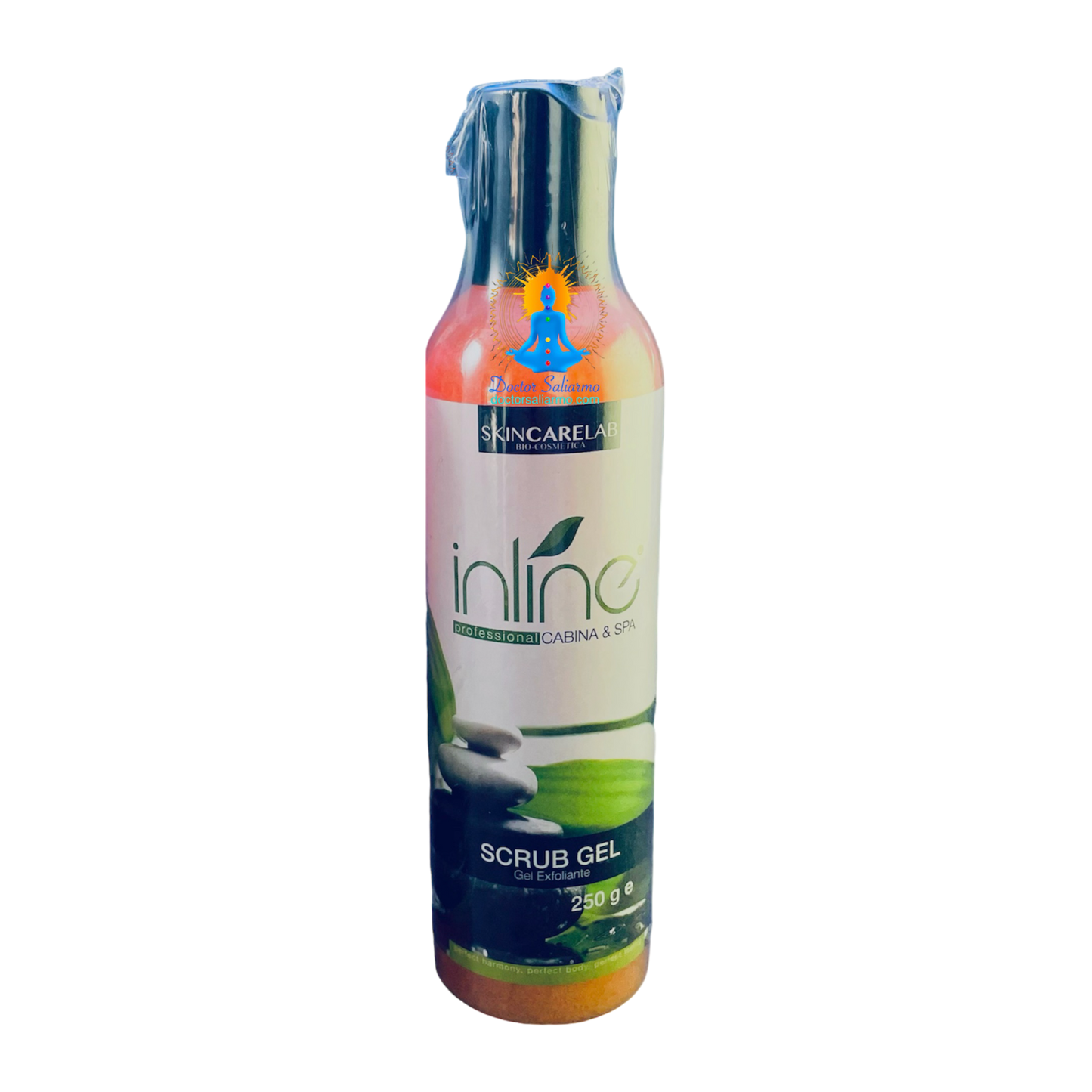 Gel exfoliante scrub de mandarina Inline® es un gel con gránulos de polietileno que puede ser utilizado en cara o cuerpo.