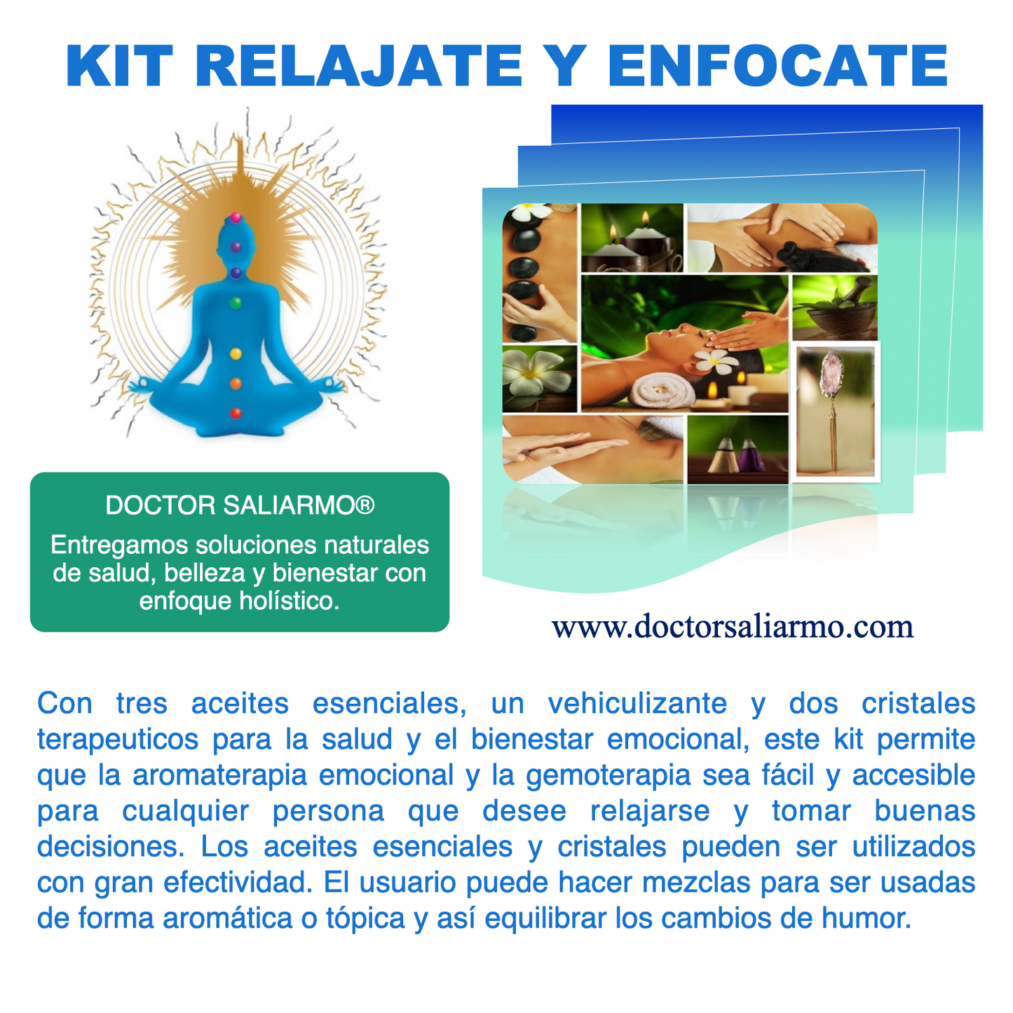 Kit relajate y enfocate para relajarse, tomar buenas decisiones, equilibrar los cambios de humor y liberarse de las cargas.