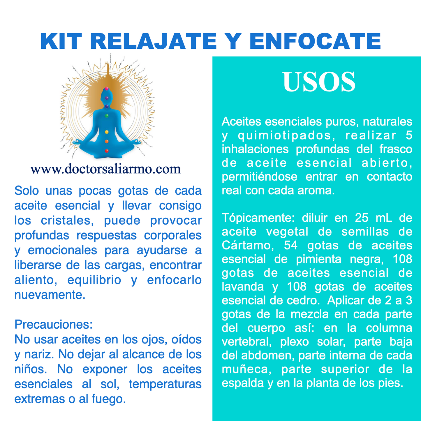 Kit relajate y enfocate para relajarse, tomar buenas decisiones, equilibrar los cambios de humor y liberarse de las cargas.