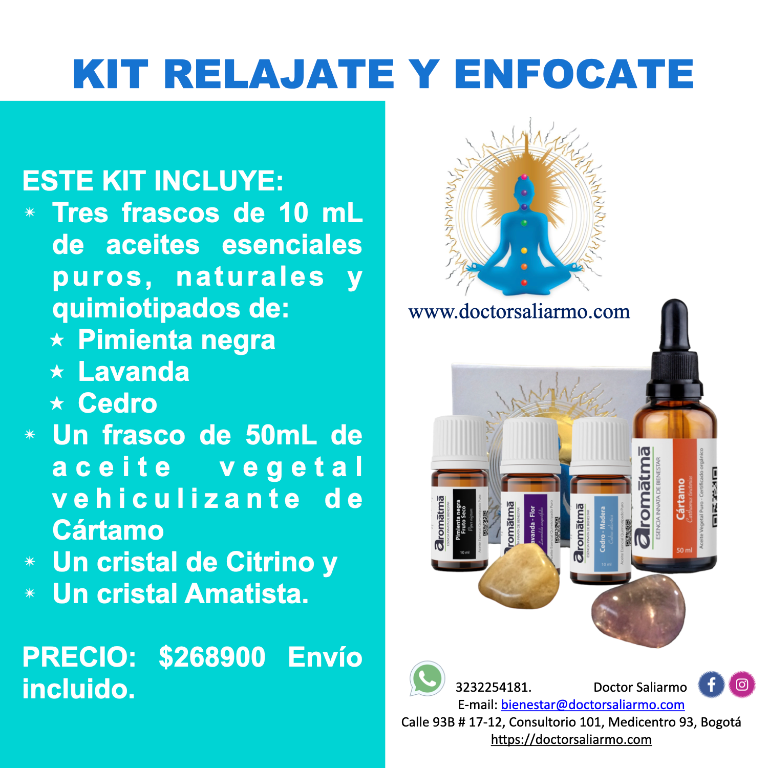 Kit relajate y enfocate para relajarse, tomar buenas decisiones, equilibrar los cambios de humor y liberarse de las cargas.