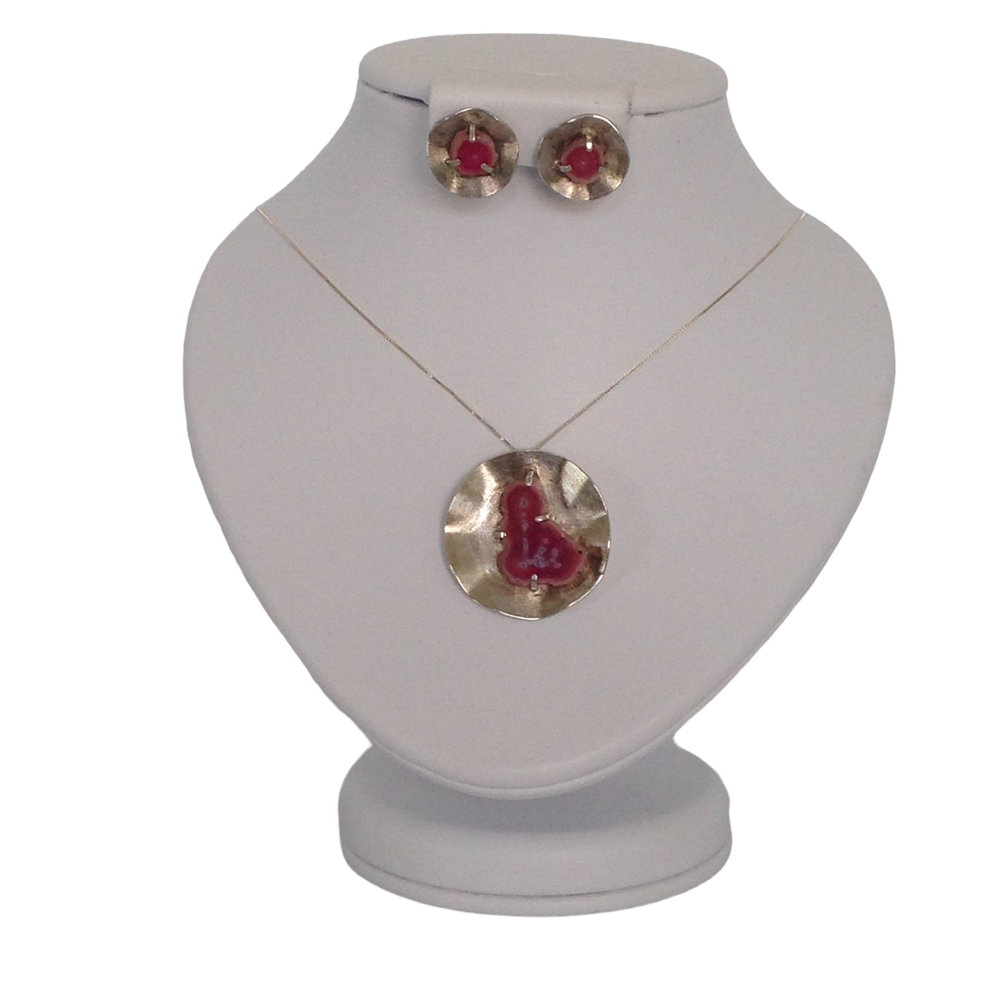 COLLIER ET BOUCLES D'OREILLES RHODOCHROSITE : Harmonie Harmony Armonia