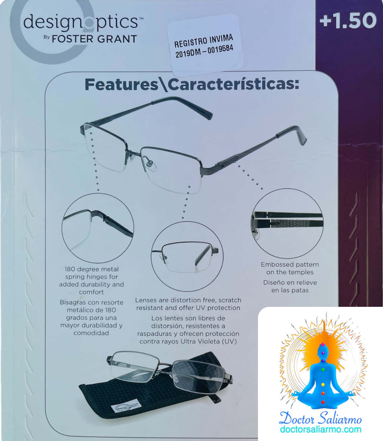 Gafas de lectura Foster Grant para dama y caballero tienen un aumento de 1.50 para disfrutar de una lectura cómoda y sin esfuerzo.